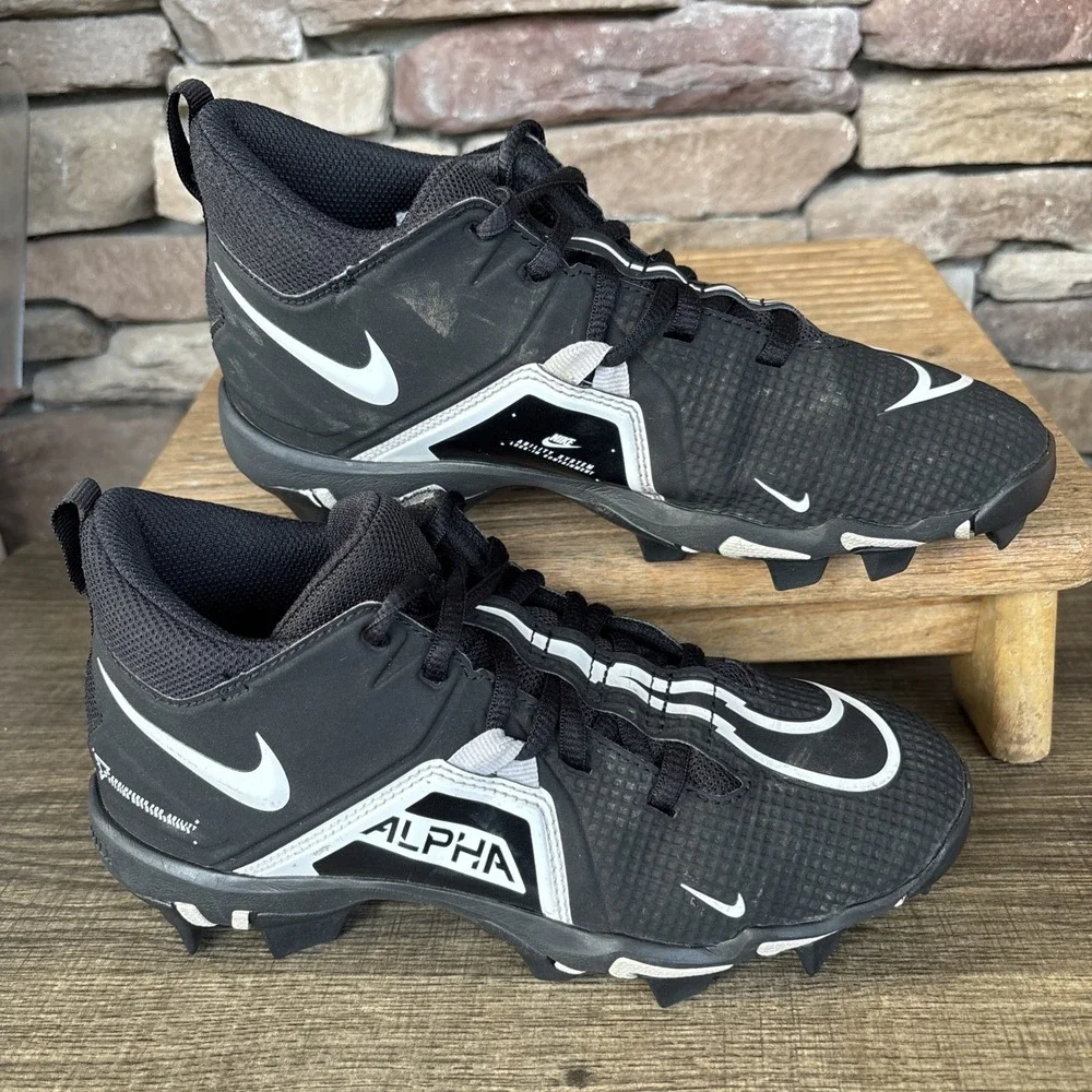 Nike Alpha Fastflex Youth Boys Football Cleats 4Y Black White CV0581-001 - Picture 9 of 12